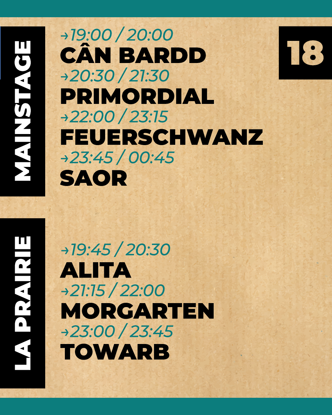 horaire 18 juillet